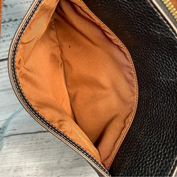 Fossil Black Leather Crossbody Purse Brown Cowhide Leather - Picture 10 of 16